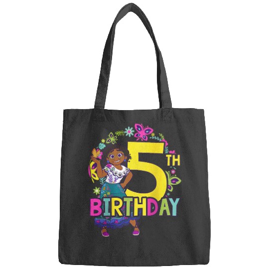 Disney Encanto Maribel 5th Birthday Smile Floral Portrait Raglan Baseball Bags