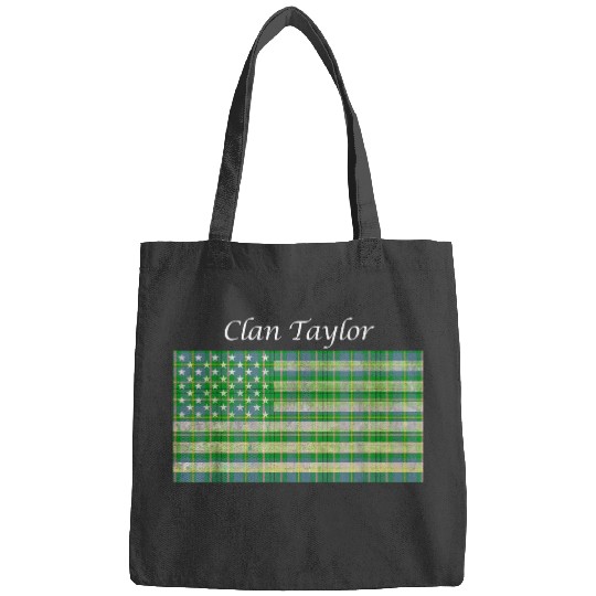 Discover Clan Taylor Scottish Tartan American Flag Bags