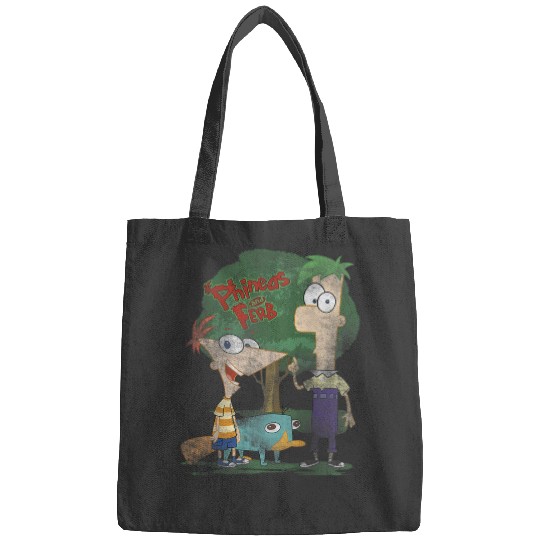 Disneys Phineas And Ferb Hanging Out With Perry Distressed Bags