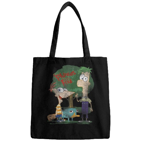 Disneys Phineas And Ferb Hanging Out With Perry Distressed Bags