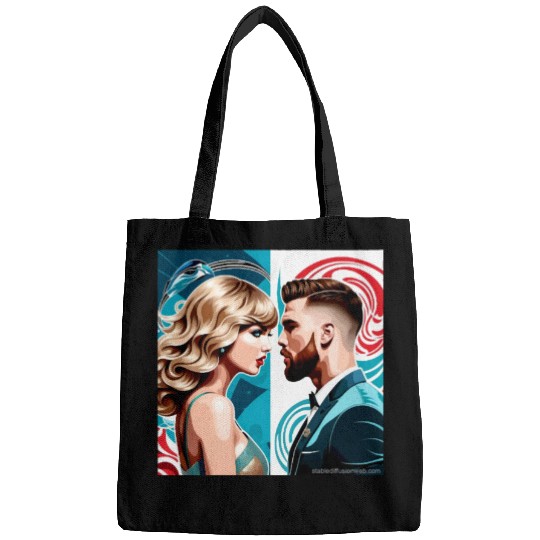 taylorr Swift and Travis Kelce art Bags