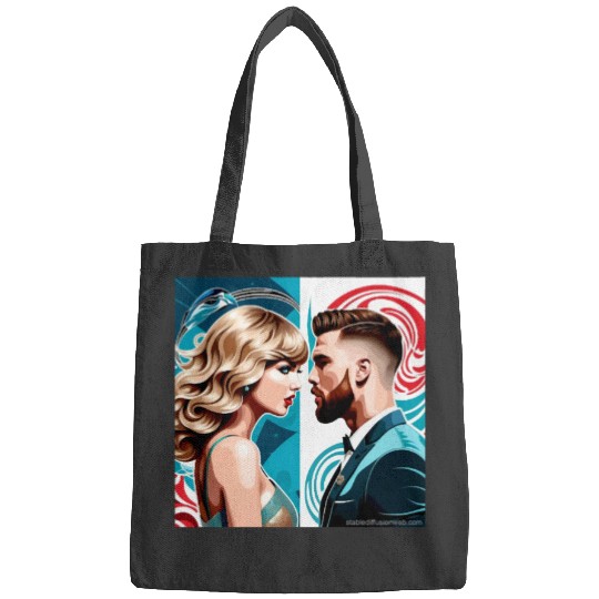 taylorr Swift and Travis Kelce art Bags