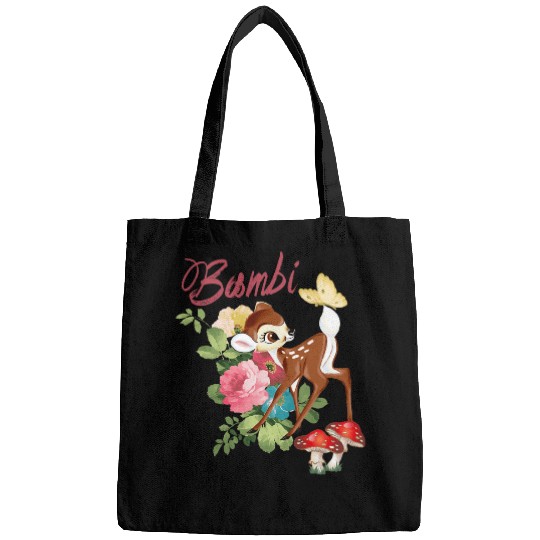 Disney Bambi Cute And Playful Watercolor Retro Portrait Bags
