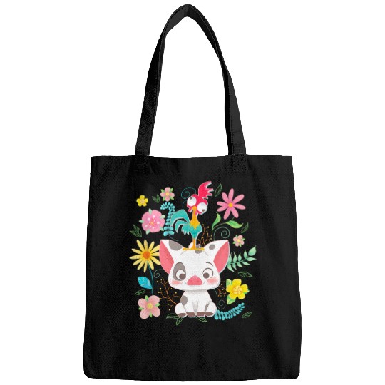 Disney Moana Pua Hei Hei Cute Pose Floral Big Chest Poster Bags