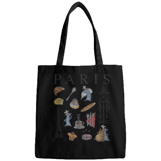 Disney Pixar Ratatouille Paris Food & Places Collage Retro Bags