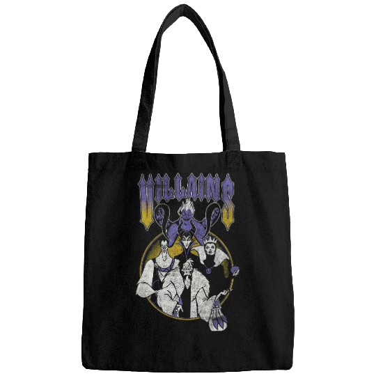Disney Villains Group Shot Metal Gang Distressed Logo Bags