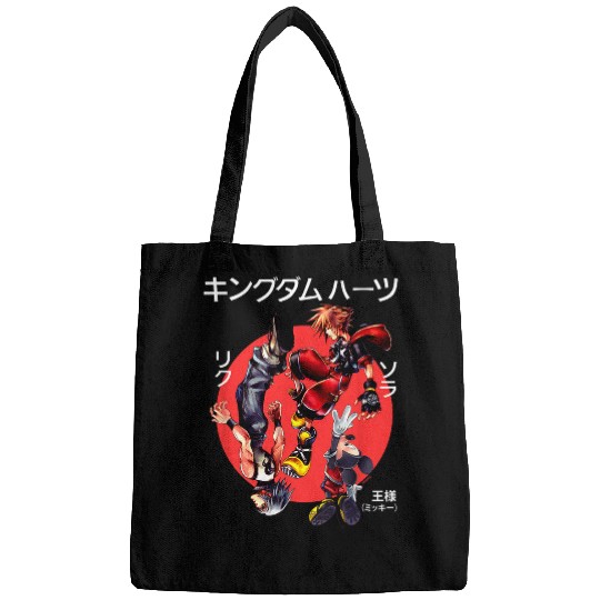 Disney Kingdom Hearts Sora Riku Mickey Kanji Group Shot Logo Bags