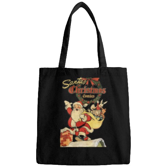 Santa's Christmas Comics 1952 Funny Vintage Holiday Scene  : Mickey Disney Christmas, Disney Christmas Bags
