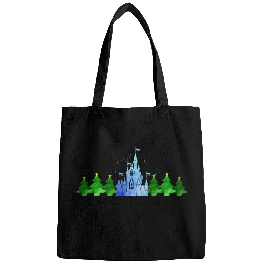 Discover Merry Christmas Castle Inspired Silhouette  : Mickey Disney Christmas, Disney Christmas Bags