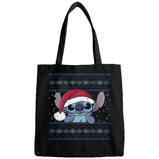 Discover Disney Lilo & Stitch Christmas Stitch Ugly Sweater Style Long Sleeve T-Shirt Bags