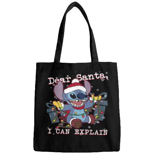 Discover Disney Lilo & Stitch Christmas Dear Santa, I Can Explain Long Sleeve T-Shirt Bags