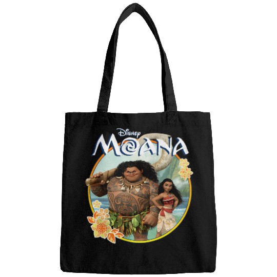 Discover Disney Moana Maui Flower Circle Vintage Graphic Hoodie Bags