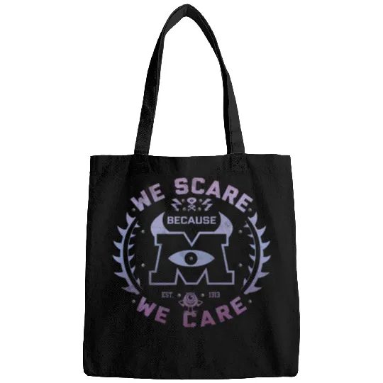 Disney Pixar Monsters Inc. We Scare Because We Care Logo Bags