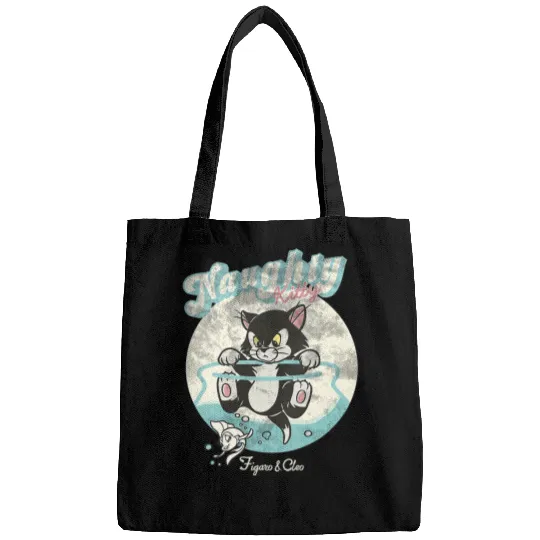 Womens Disney Pinocchio Naughty Kitty Figaro & Cleo Retro Big Logo V-Neck Bags