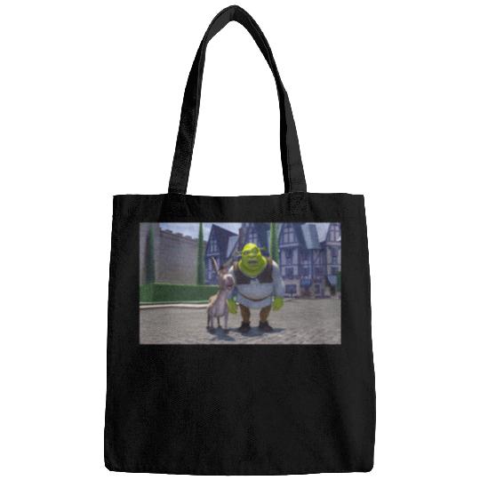 Shrek And Donkey Disturbed Faces In Duloc  : Shrek Same Swamp Forever , Shrek Shirt, Disney Fiona Princess , Shrek,Shrek Bags