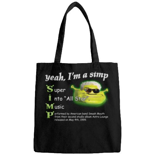 Yeah Im a SIMP Shrek Smash Mouth All Star Meme  : Shrek Same Swamp Forever , Shrek Shirt, Disney Fiona Princess , Shrek,Shrek Bags