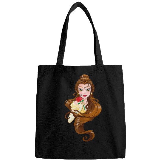 Disney Belle Black Classic Fit  - Adult Round Neck Short Sleeve Fantasy Tee Bags