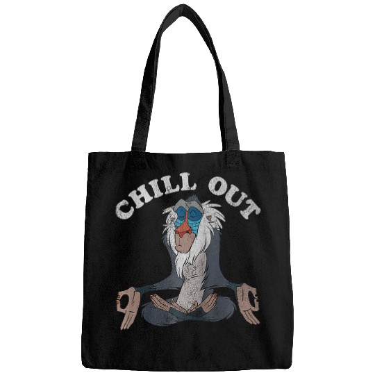 Disney Lion King Rafiki Chill Out Meditation Graphic Raglan Baseball Tee Bags