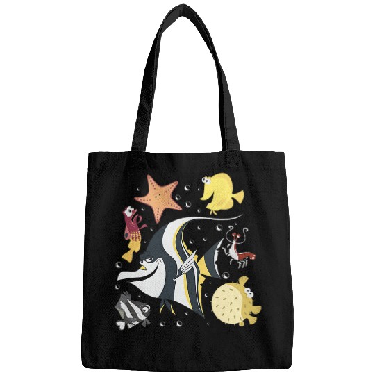 Womens Disney Pixar Finding Nemo Fish Tank Gang Group Shot Logo V-Neck Bags