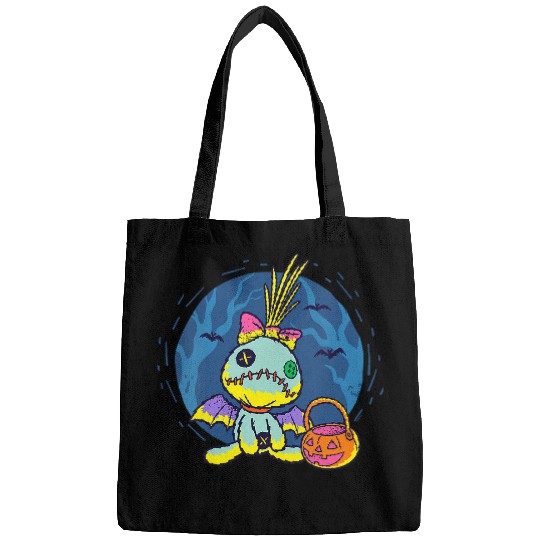Womens Disney Lilo & Stitch Scrump Doll in Bat Costume Halloween V-Neck Bags