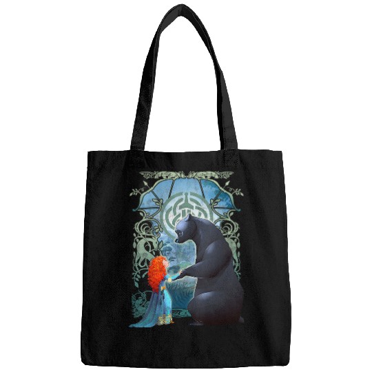 Womens Disney Pixar Brave Merida And Bear Profile Portrait V-Neck Bags