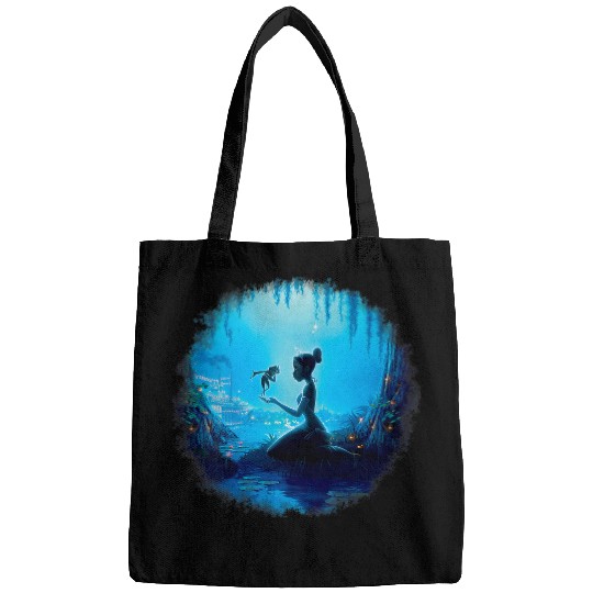Womens Disney The Princess And The Frog Tiana And Naveen Portraitt V-Neck Bags