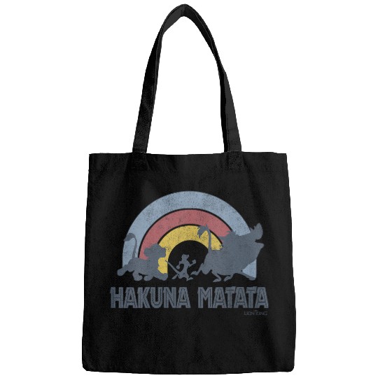 Womens Disney The Lion King Hakuna Matata Distressed Rainbow Logo V-Neck Bags