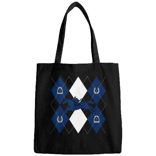 Disney Mickey Mouse Horse Racing Silhouette Argyle Pattern Bags