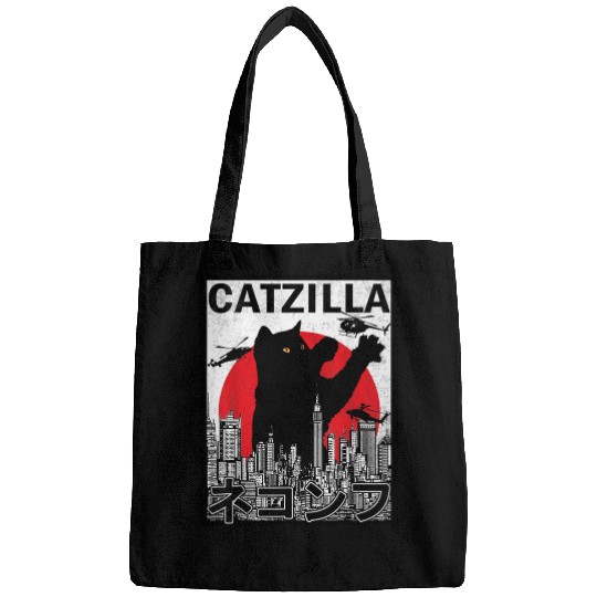 Catzilla Vintage Sunset Poster  : Bobs Burgers Family Shirt, Bobs Burgers Vintage Bags