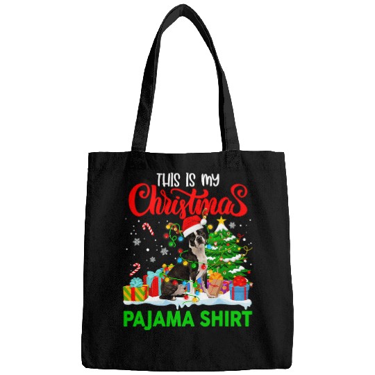 My Christmas Pajama Boston Terrier  : Bobs Burgers Family Shirt, Bobs Burgers Vintage Bags