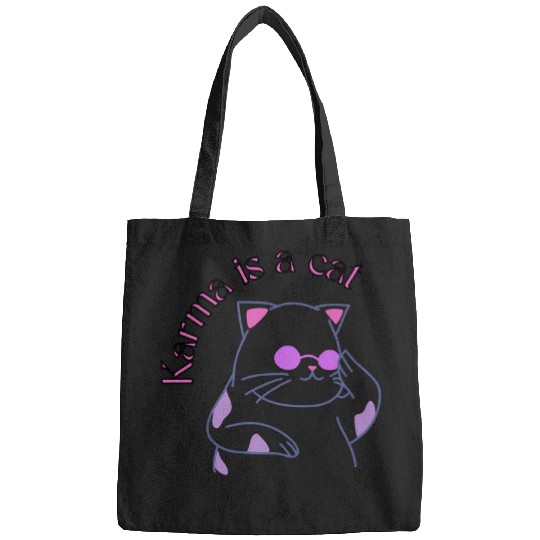 Discover Karma-Is-A-Cat-Taylor-Swift-Sticker.-Funky-Cat. T-Shirt Bags