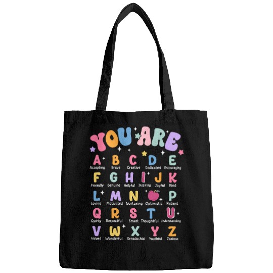 You Are Letters Alphabet Learn ABCs Boy Girl Reading Teacher Bags