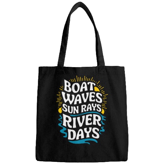 Boat Waves Sun Rays River Days Bags