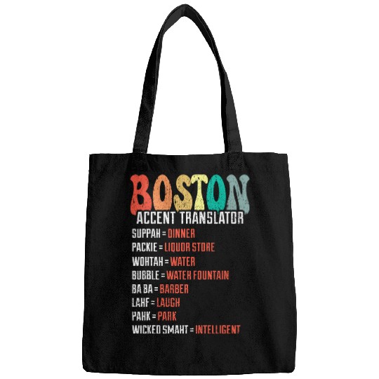 Wicked Smaht Funny Boston Accent Translator Groovy Retro Bags