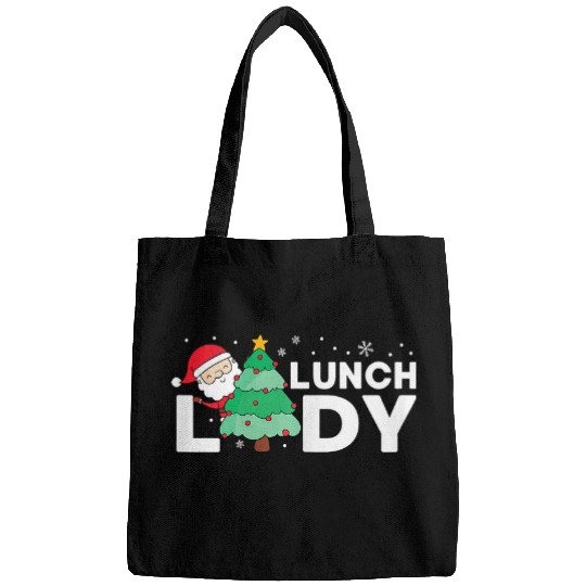 womens christmas lunch lady cafeteria worker dinner lady school Bags