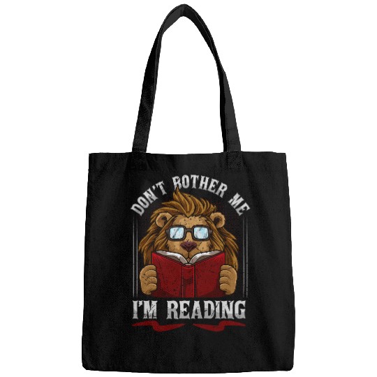 Book Reader Lion Funny Bookworm Reading Humor Book Club Bags