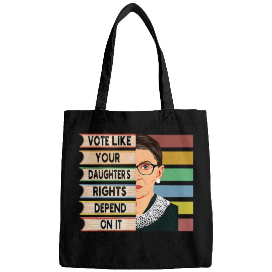 Feminist Ruth Bader Ginsburg RBG Quote Girl With Book Women 3 Bags