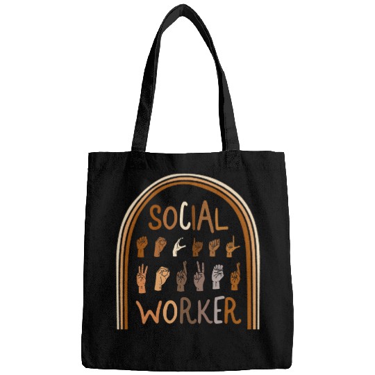 Social Worker ASL Hand Sign Future Health Care Worker Public Bags
