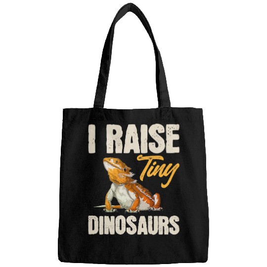 Bearded Dragon Funny Lizard Reptile I Raise Tiny Dinosaurs Bags