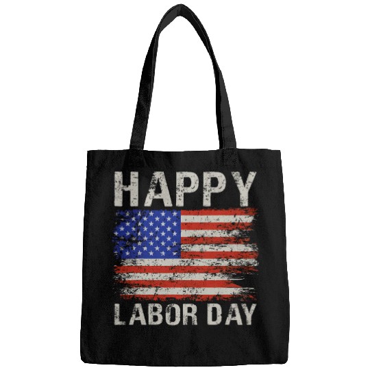 Happy Labor Day American Flag Proud Labor Bags