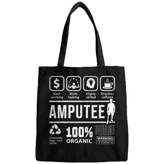 Amputee Funny Multi Tasking graphic theme amputation Bags