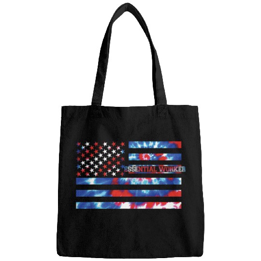 Essential Worker Tie Dye Red White Blue Patriotic American Bags