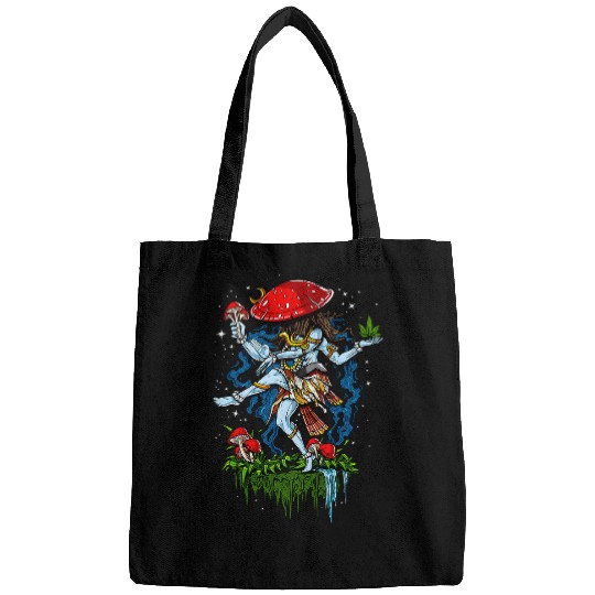 Christian psychedelics Shiva Mushroom Hippie Hindu God Dancing Nataraja Christ Bags