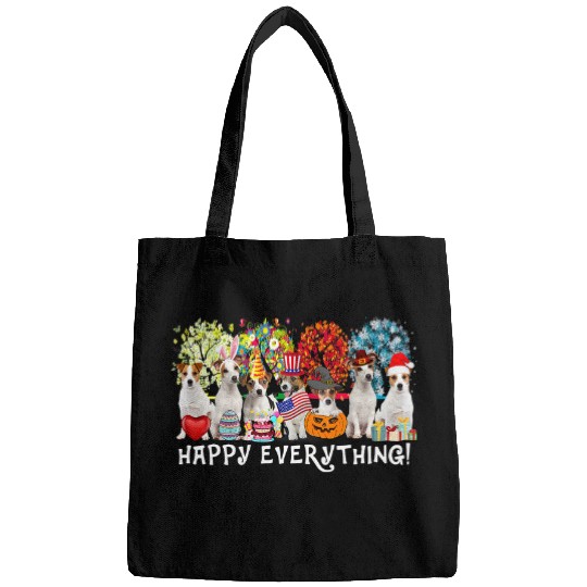 Dog Rat Terrier Happy Everything Rat Terrier Dog Seasons All Year Tree Lover39 Bags