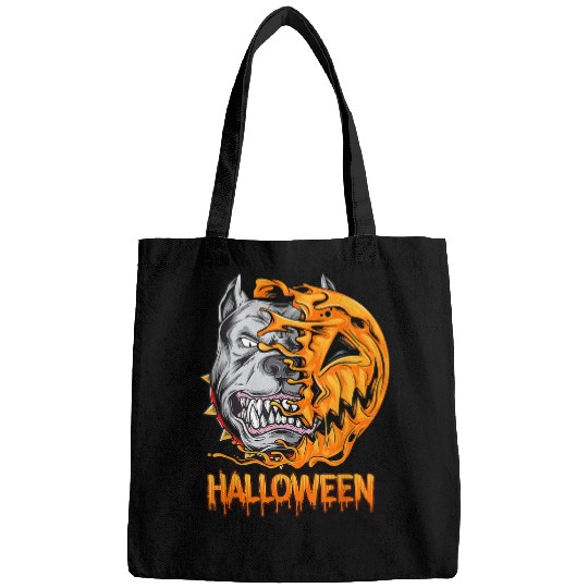 Bully Halloween Pumpkin Skeletons Scary Spooky Season 121 Pitbull Dog Bags