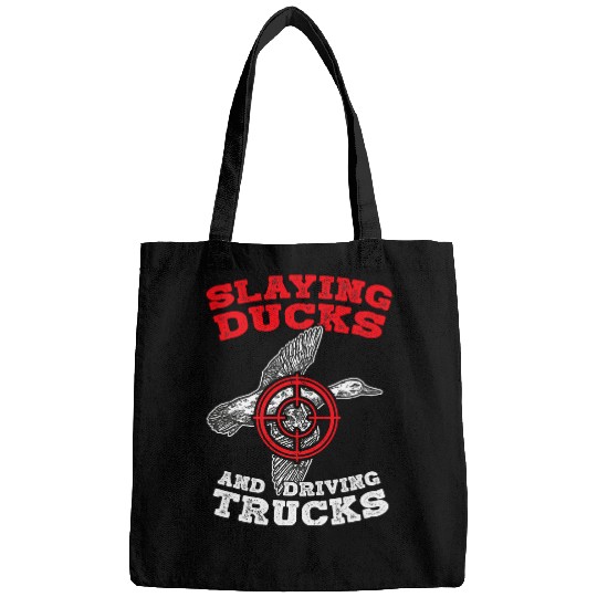 Ducks Quack Mens Slaying Ducks And Driving Trucks Duck Waterfowl Hunter 12 Duckie Ducks Bags