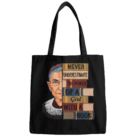Feminist Ruth Bader Ginsburg RBG Quote Girl With Book Women 6 Bags