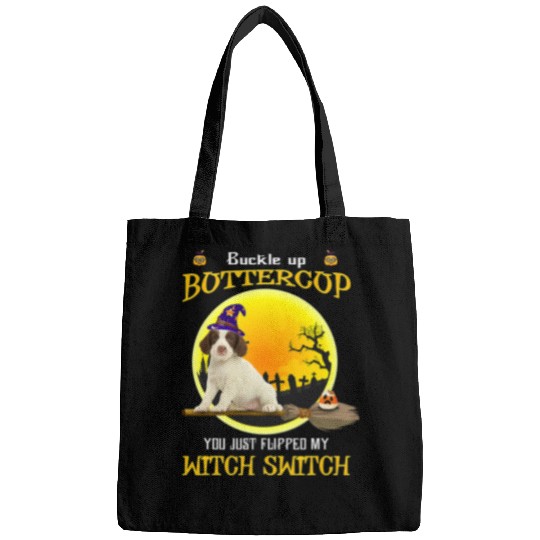 Buckle Up Buttercup Springer Spaniel Dog Halloween Bags