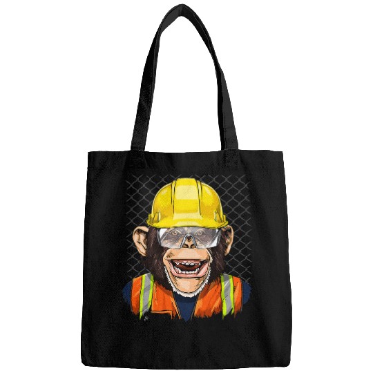 Chimpanzee Construction Worker Great Ape Chimp Primate 210 Bags