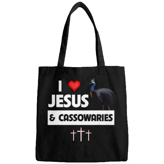 Christian I Love Jesus and Cassowaries Christian Zoo Animal Wild Birds Christ Bags